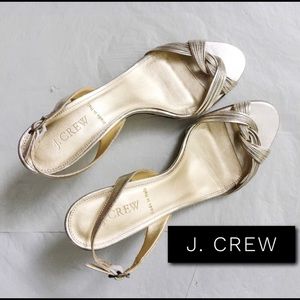 J.Crew metallic gold heels